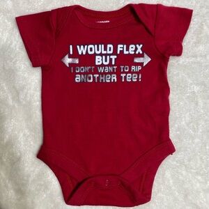 Graphic Baby Newborn Onesie Funny Red/White Short-Sleeve Bodysuit Romper